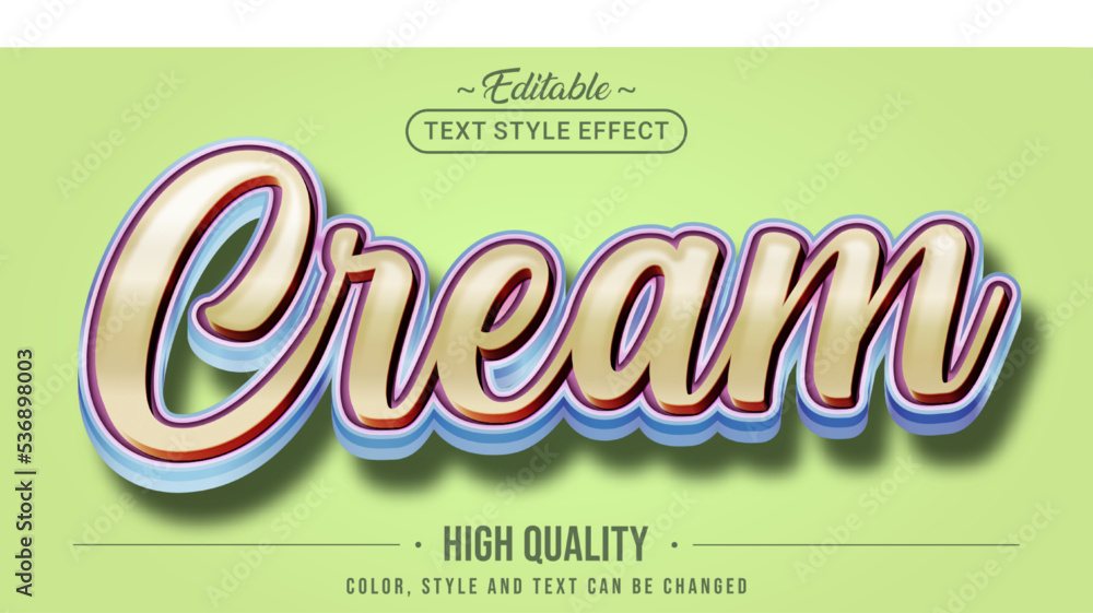 Poster Editable text style effect - Soft Cream text style theme.