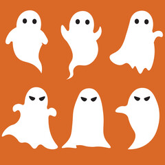 set of spooky ghost