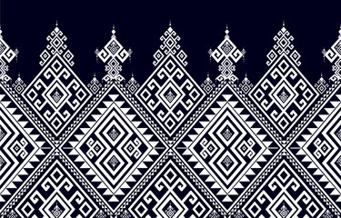 Geometric ethnic pattern Oriental and Asia traditional style. black and white. Design for tile, ceramic, background, wallpaper, clothing, wrapping paper, fabric, and Vector illustration. pattern style