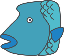 ナポレオンフィッシュの顔イラスト