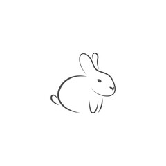 Rabbit icon logo design illustration