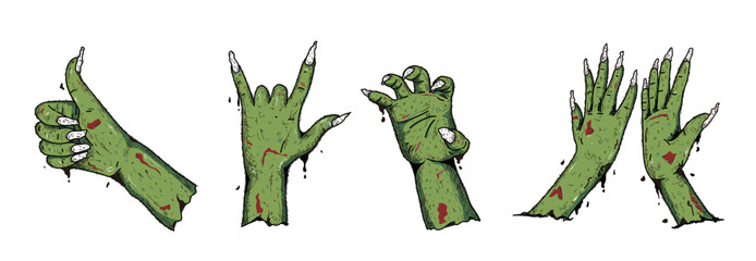 Halloween zombie hand set