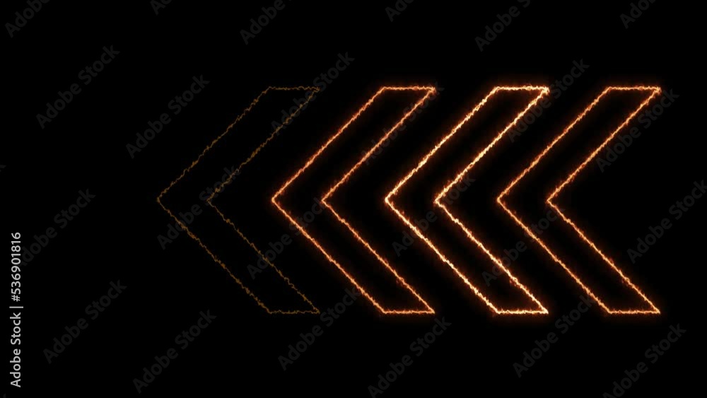 Poster animation of fire arrows on the screen. abstract vj background of looped fire arrows. arrows flashin