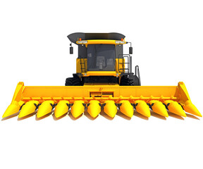Obraz premium Combine Farm Harvester 3D rendering on white background