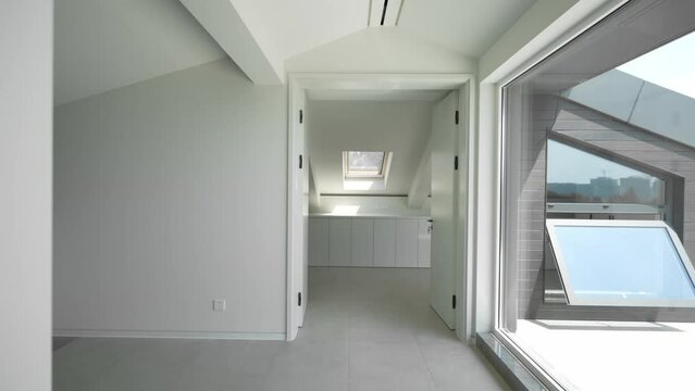 empty loft in modern villa