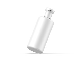 Cosmetic bottle mockup for cream, liquid soap, foams, lotion, shampoo. clean plastic bottle on isolated white background, 3d render illustration.