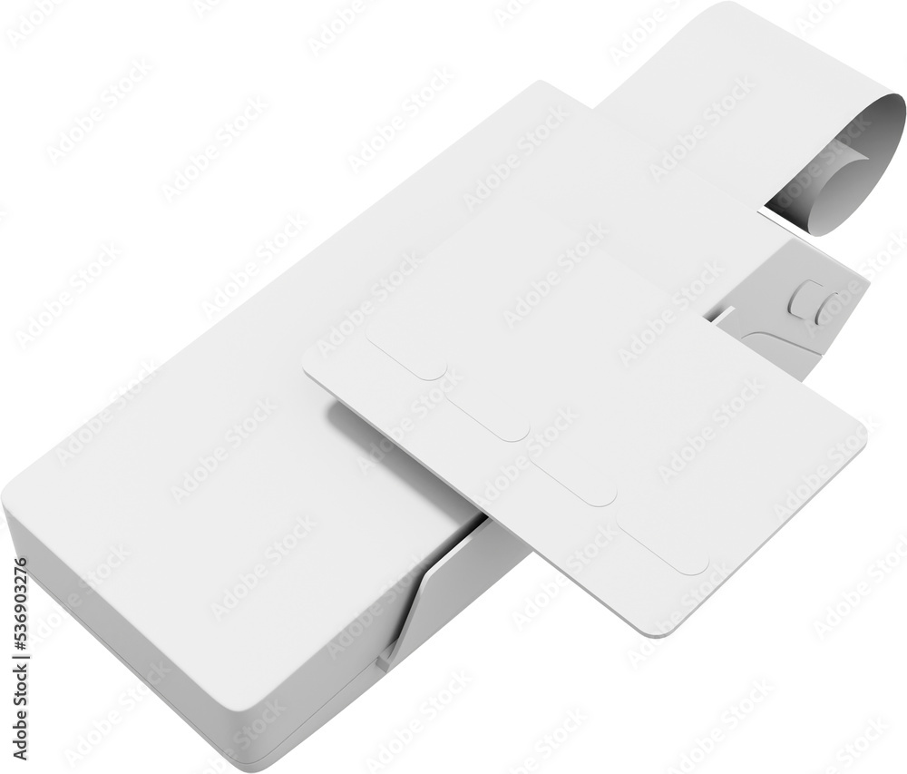 Poster payment machine. nfc pos terminal gprs point with paper receipt and a credit card. mockup screen. pn