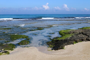 Coast of the Mediterranean Sea in the north of the State of Israel.