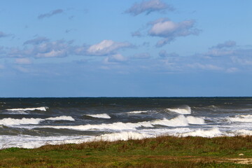 Coast of the Mediterranean Sea in the north of the State of Israel.