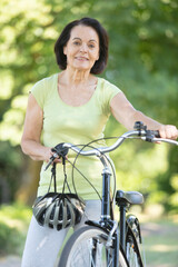 senior woman with her bike