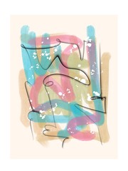 Bright abstract poster. Scribble. Modern Art.