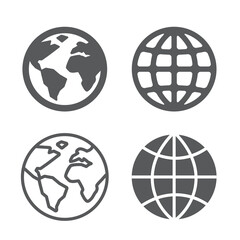 Globe icons set on white background