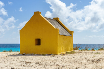 Slave huts historical monument on Bonaire, Dutch Caribbean