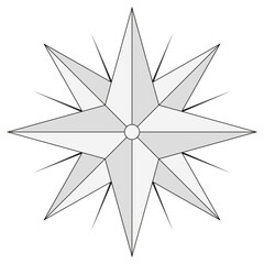 Fototapeta premium Star of Feanor, elven star, badge, fantasy, vector, isolated, white background