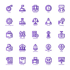 Business icon pack for your website, mobile, presentation, and logo design. Business icon basic line gradient  design. Vector graphics illustration and editable stroke.