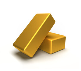 Gold single bar black background.
3d rendering illustration.