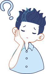 肌トラブルに悩む人物のベクターイラストレーション