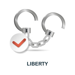 Liberty icon. 3d illustration from harassment collection. Creative Liberty 3d icon for web design, templates, infographics and more