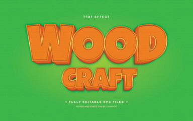 Vector Editable Text Effect in Wood Craft Style