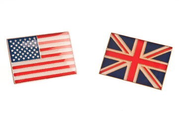 lapel pins of USA and Great Britain