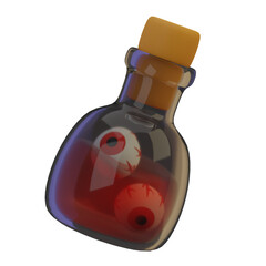 3D render Illustration icon halloween poison