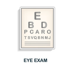 Eye Exam icon. 3d illustration from health check collection. Creative Eye Exam 3d icon for web design, templates, infographics and more