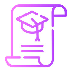 diploma gradient icon