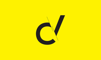 Initial letter CV minimal vector icon design template
