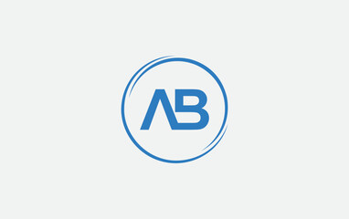 Circle logo icon and circle favicon flat letter AB