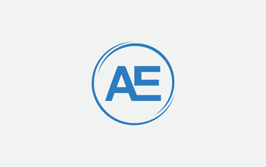 Circle logo icon and circle favicon flat letter AE