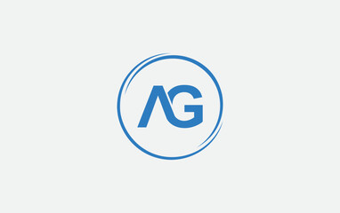 Circle logo icon and circle favicon flat letter AG