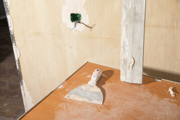 Spatula. Home before renovation. Renovation room