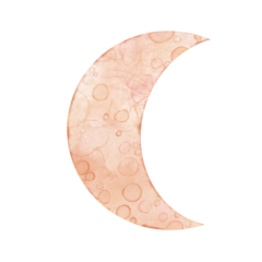 Fotobehang peach pink orange crescent moon textured illustration © Sartika