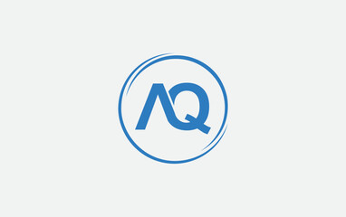 Circle logo icon and circle favicon flat letter AQ