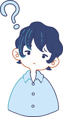 意図が分からず首をかしげる人物のベクターイラストレーション