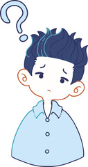 意図が分からず首をかしげる人物のベクターイラストレーション