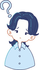 意図が分からず首をかしげる人物のベクターイラストレーション