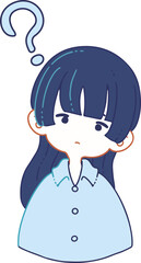 意図が分からず首をかしげる人物のベクターイラストレーション