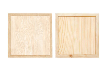 Wooden wall texture, Wood frame panel isolated on white background with clipping path