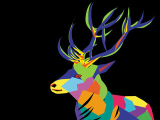 Vector stock photo of abstract deer head for wall decoration