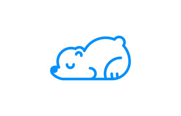 Logo Initial Cloud and Sleeping Bear, Creative logo, Business, start up, Editable color. easy to use. Let's make your design easier.