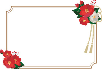 椿の花　和風　フレーム枠