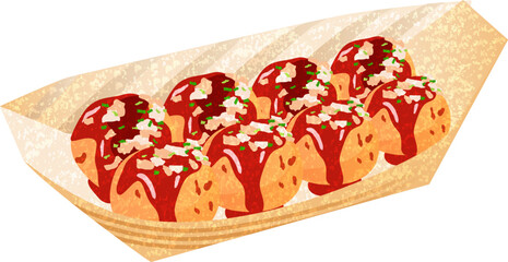 たこ焼き 手描き風