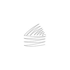 Single continuous line drawing of stylized sandwich logo label. Emblem fast food hot dog restaurant concept. Modern one line draw design vector illustration for cafe  shop or food delivery service
