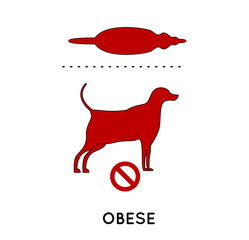 Dog Weight Illustration flat, editable stroke and color fill.