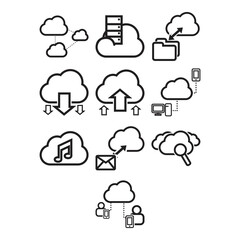 Obraz premium cloud computing icon set