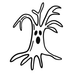 Dry Tree. Halloween Ghost Shape