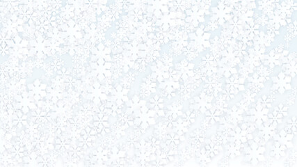Christmas  Vector Background with Falling Snowflakes. Isolated on Red Background. Realistic Snow Sparkle Pattern. Snowfall Overlay Print. Winter Sky. Papercut Snowflakes.