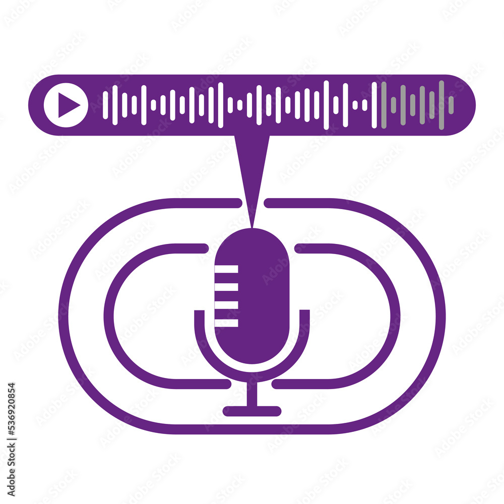 Poster microphone sound icon. sound wave. voice message sound icon. call symbol. chat message icon. vector 