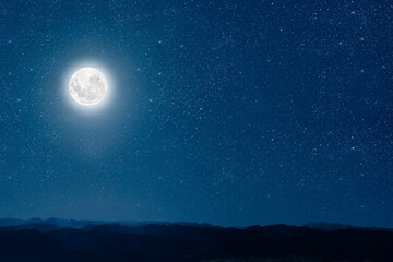 The moon shines on the Christmas Eve of Jesus Christ.